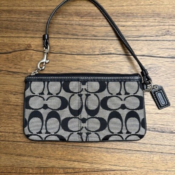 COACH Signature Canvas Wristlet Clutch - Picture 12 of 15